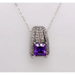 Silver Pendent with Amethyst and Cubic Zirconia