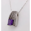 Silver Pendent with Amethyst and Cubic Zirconia