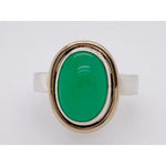 Chrysoprase Silver Gold Ring