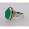 Chrysoprase Silver Gold Ring