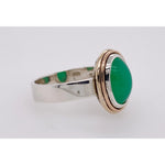 Chrysoprase Silver and Gold Ring