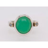 Chrysoprase and Cubic Silver Ring