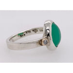 Chrysoprase and Cubic Silver Ring