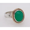 Chrysoprase Silver and Gold Ring