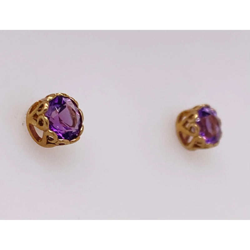 Amethyst Stud Earrings