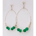 Silver Jade Hook Earrings