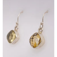 Citrine Silver Hook Earrings