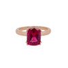 Rubellite Tourmaline Solitaire Ring in 18K Rose Gold