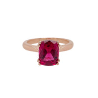 Rubellite Tourmaline Solitaire Ring in 18K Rose Gold