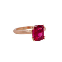Rubellite Tourmaline Solitaire Ring in 18K Rose Gold