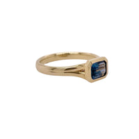 Blue Spinel Solitaire Ring in 9K Yellow Gold