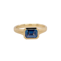 Blue Spinel Solitaire Ring in 9K Yellow Gold