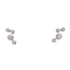 Staggered Diamond Stud Earrings in 18K White Gold