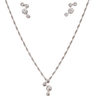 Diamond Staggered Necklace in 18K White Gold