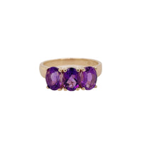 Amethyst Trilogy Ring in 9K Yellow Gold