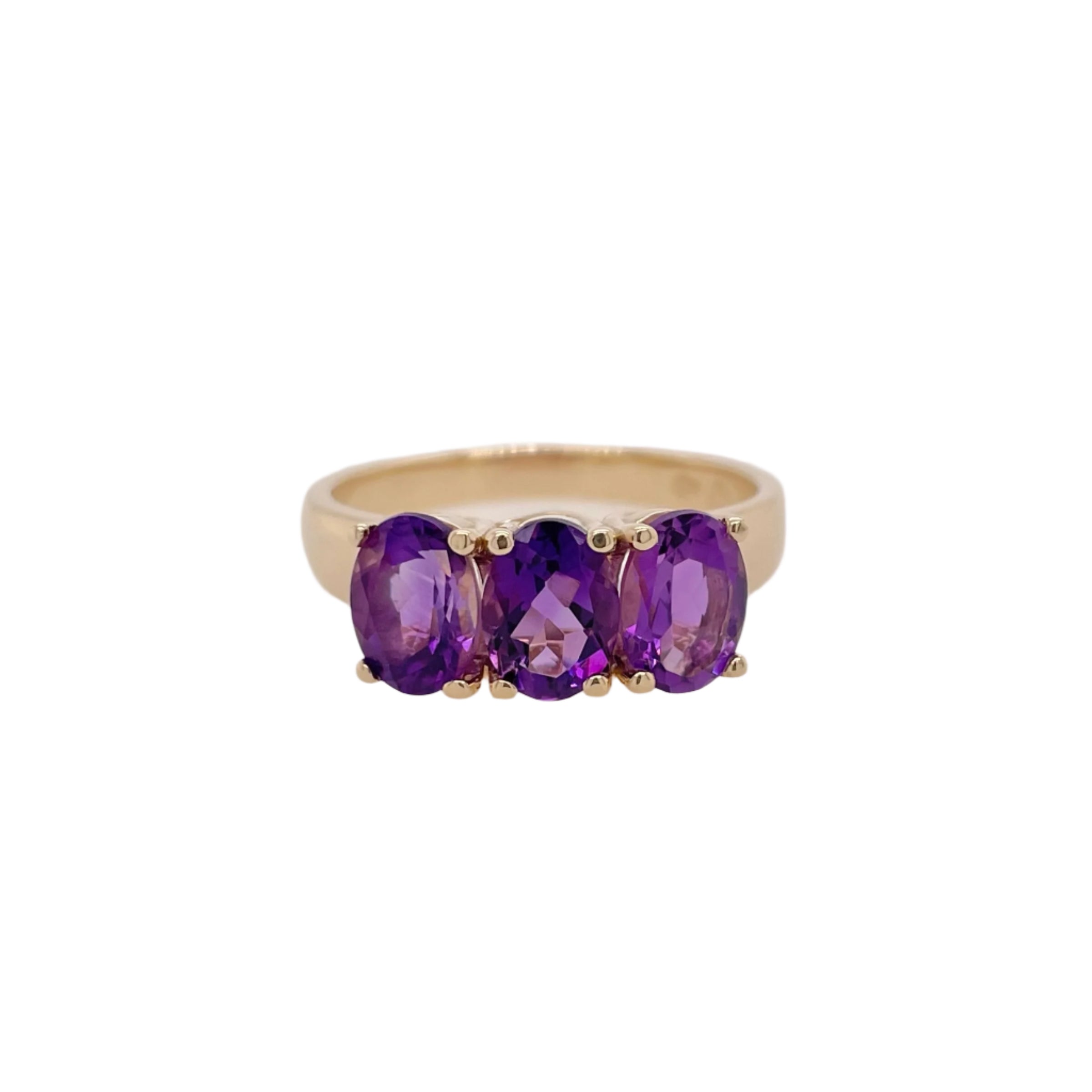 Amethyst Trilogy Ring in 9K Yellow Gold