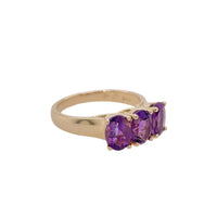 Amethyst Trilogy Ring in 9K Yellow Gold