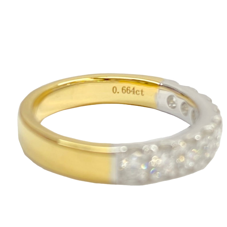 Lab- grown Diamond Wedding Band in 18K Yellow Gold and Platinum