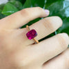 Rubellite Tourmaline Solitaire Ring in 18K Rose Gold