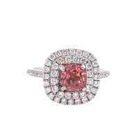 Padparadscha sapphire Cluster Ring