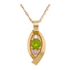 Yellow Gold Peridot and Diamond Pendent