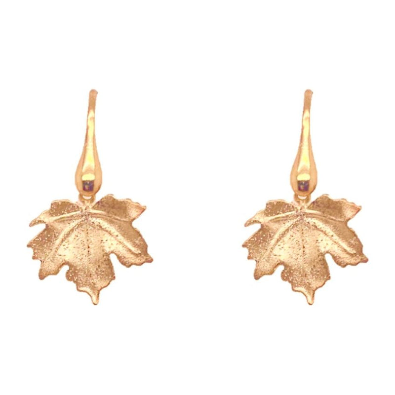 Gold Plated Silver Leaf Earrings