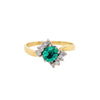 Synthetic. Emerald Diamond Ring