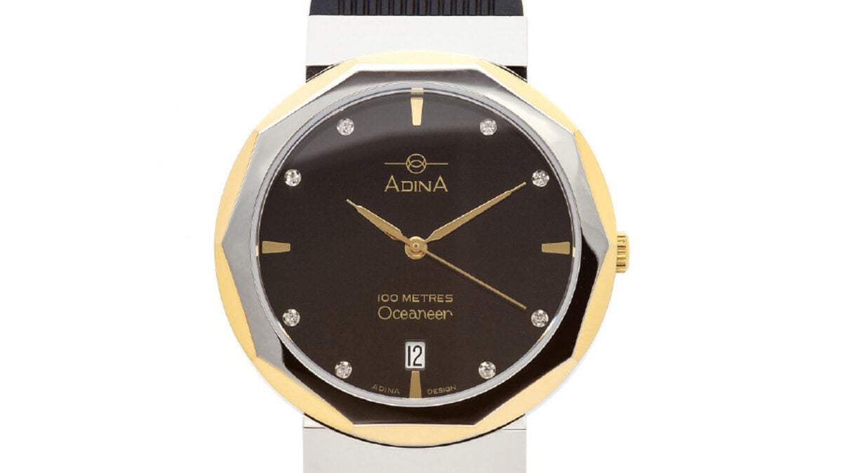 ADINA Oceaneer (100m) Black Watch Dial and Stainless Steel Watch