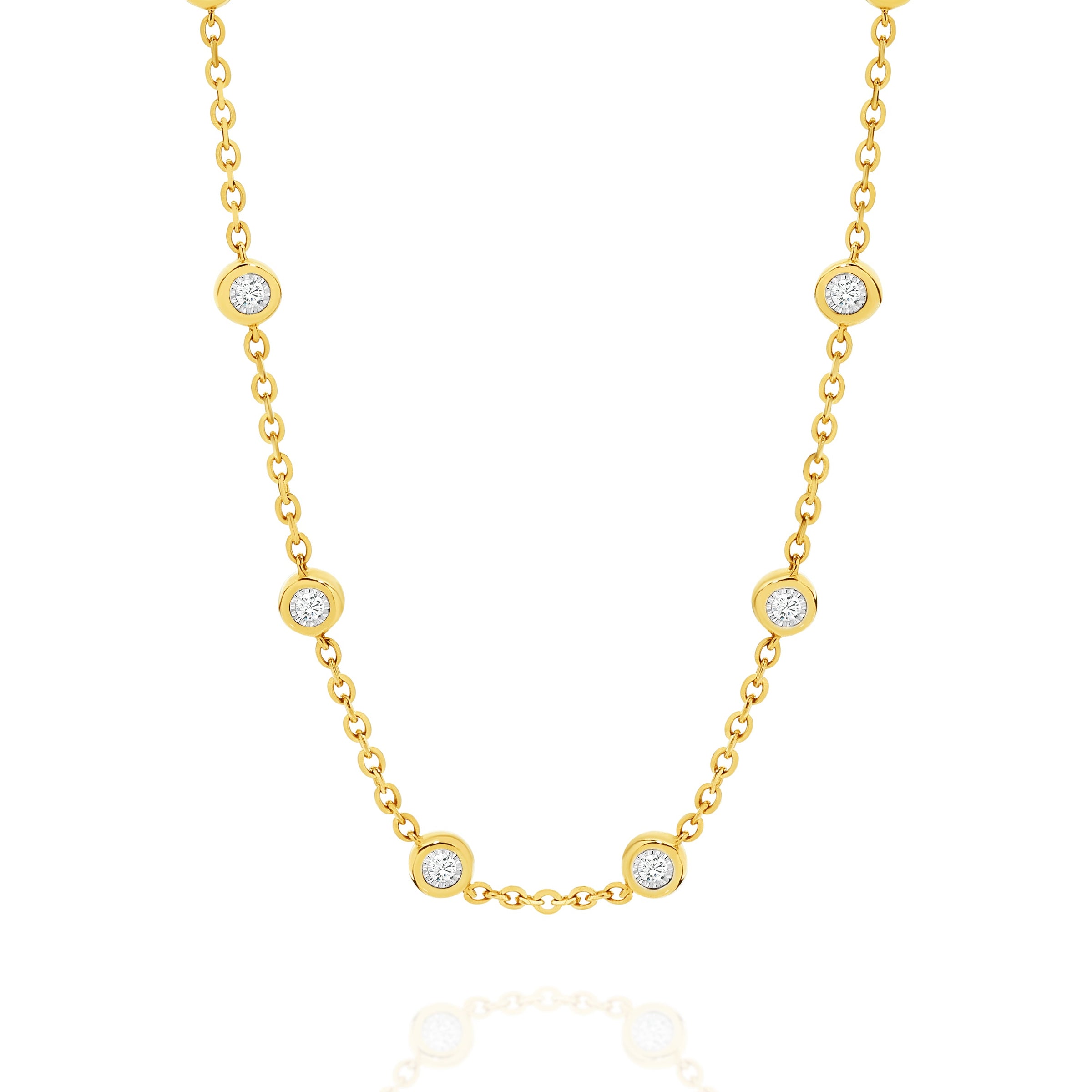 Two-way Diamond Necklace in 18K Yellow Gold