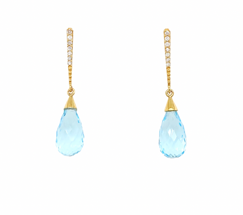 Topaz Diamond Drop Earrings