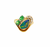 Opal Tsavorite Diamond Ring