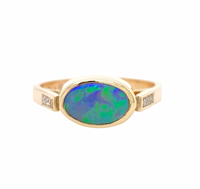 Opal Diamond Ring