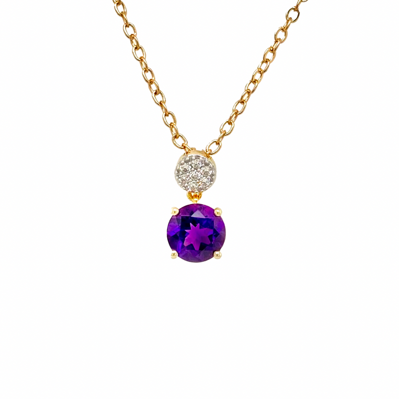 Amethyst Diamond Pendant