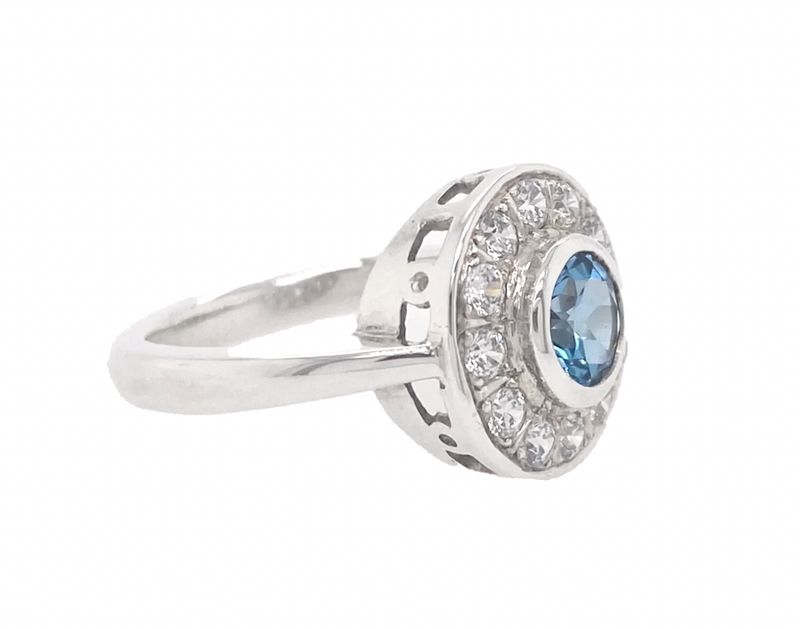 Blue Topaz Silver Ring