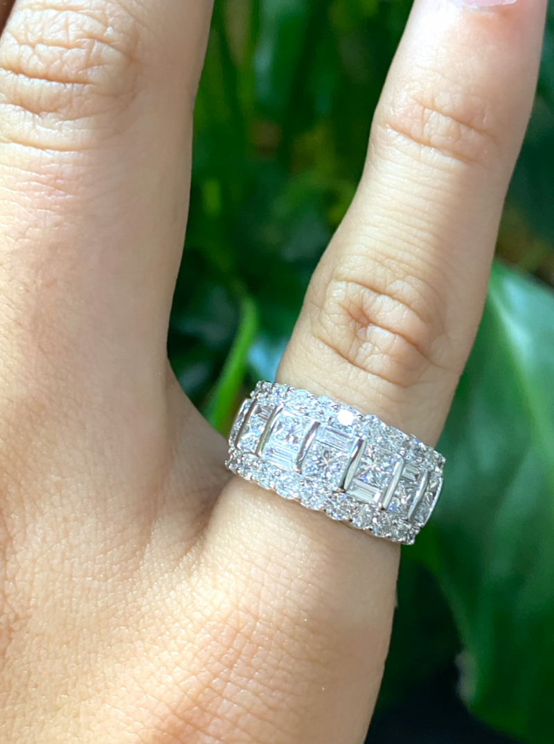 White Gold Diamond Wide Band