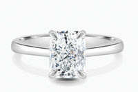 Emerald Cut Lab Grown Diamond Ring in 18ct White Gold