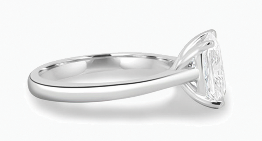 Emerald Cut Lab Grown Diamond Ring in 18ct White Gold