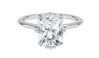 Radiant cut diamond in 18ct White Gold