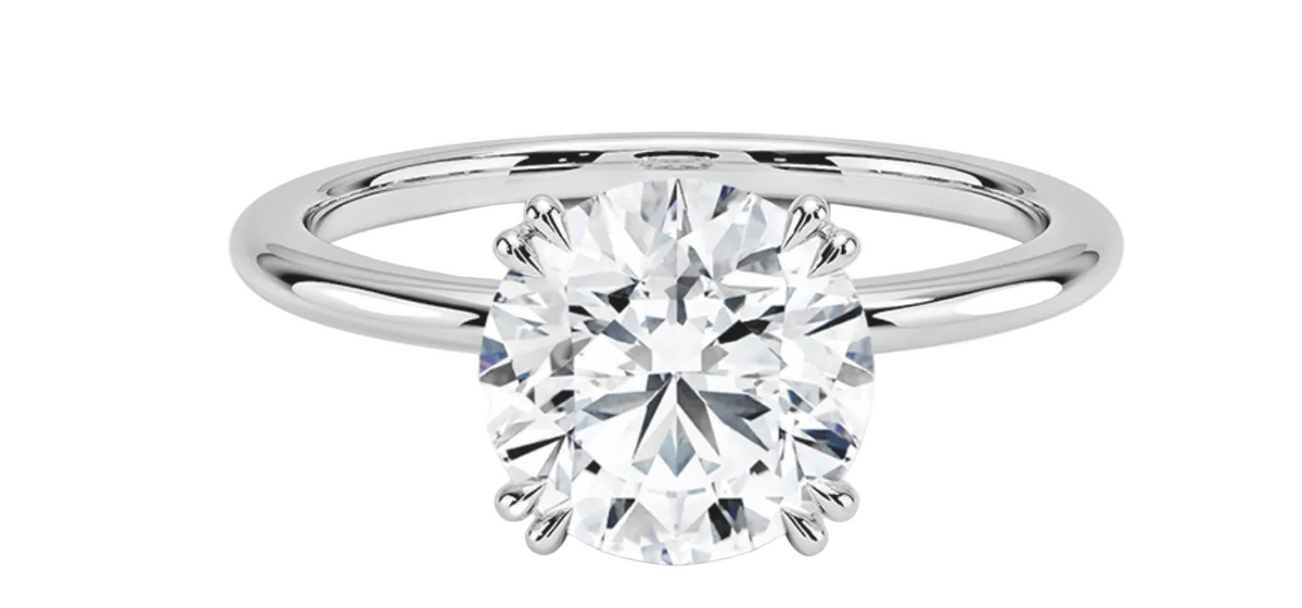 Round Cut Diamond Ring 18ct White Gold