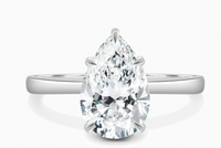 Solitaire Pear Cut Lab Grown Diamond Ring