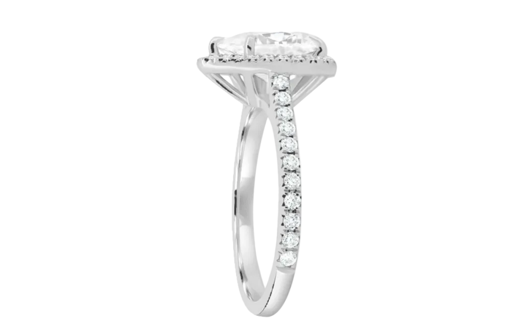 Pear Shape Cluster Lab Grown Diamond Ring