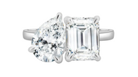Toi et moi Pear and Emerald cut Lab Grown Diamond