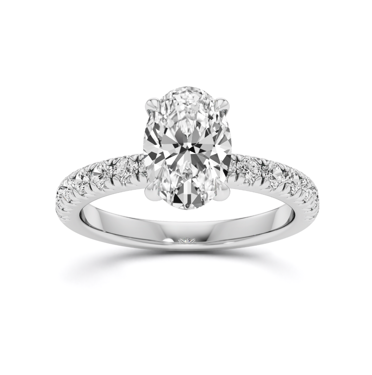 Four Claw French Pave Ring