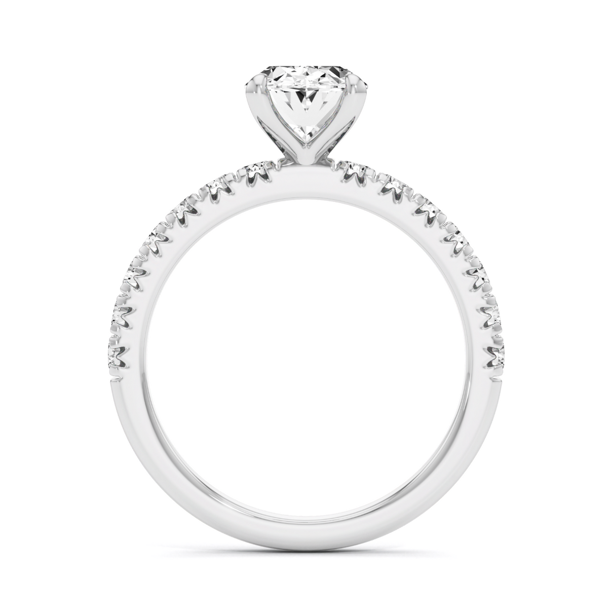 Four Claw French Pave Ring