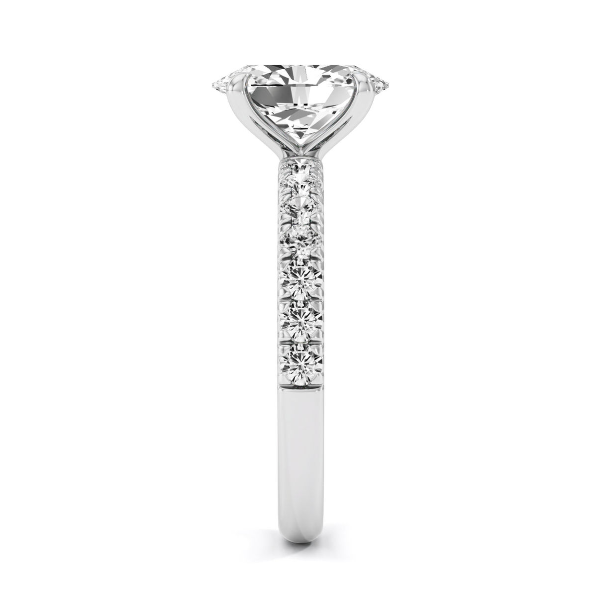 Four Claw French Pave Ring