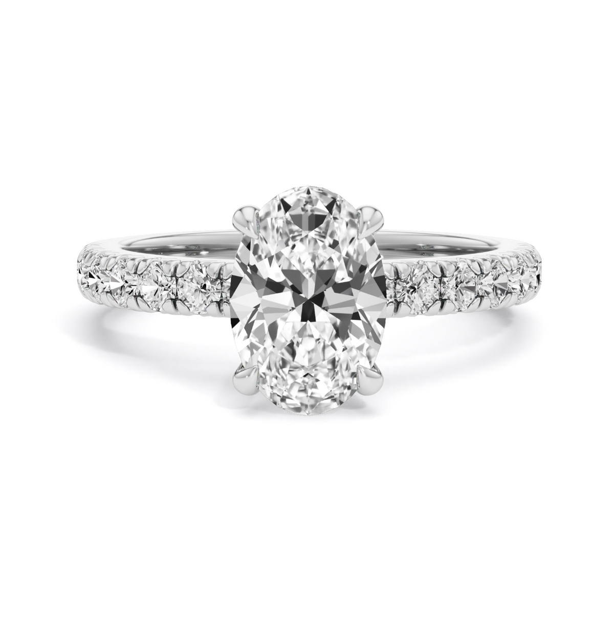 Four Claw French Pave Ring