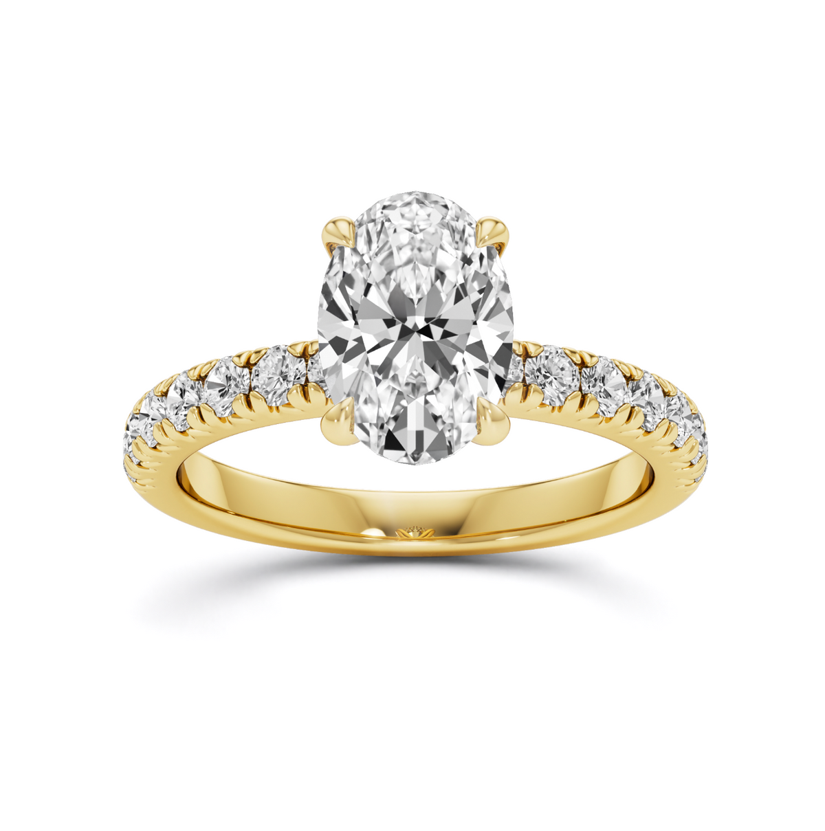 Four Claw French Pave Ring