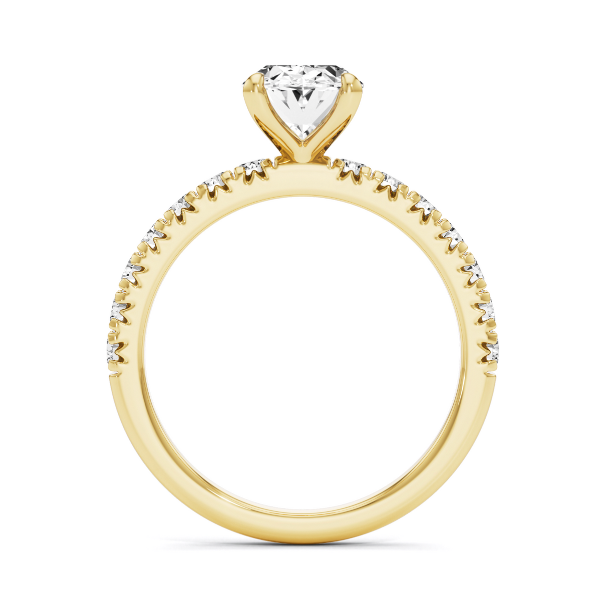 Four Claw French Pave Ring