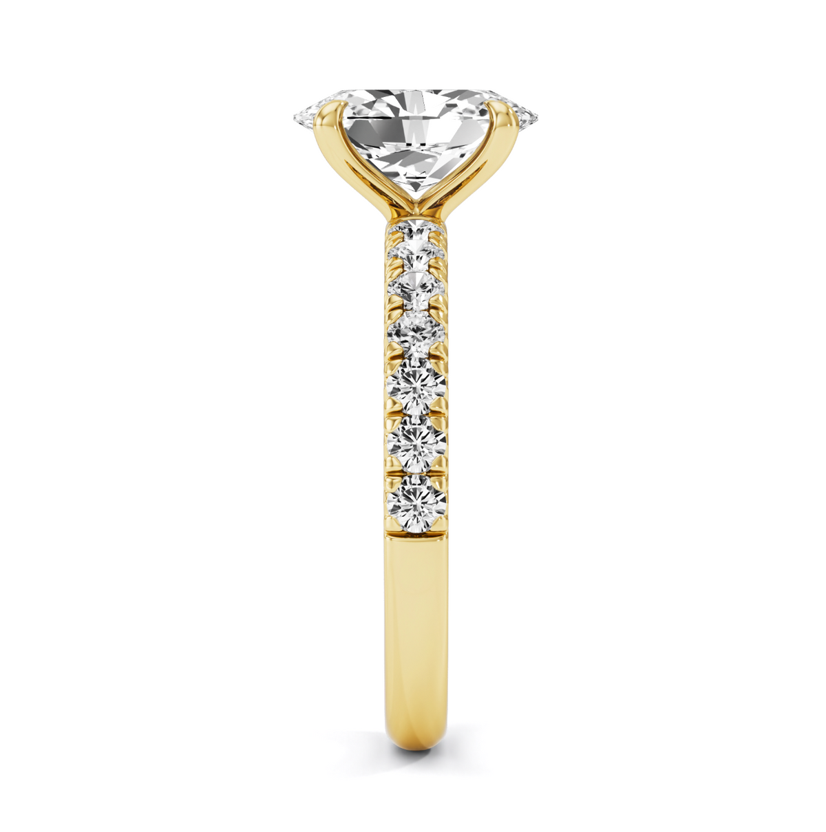 Four Claw French Pave Ring