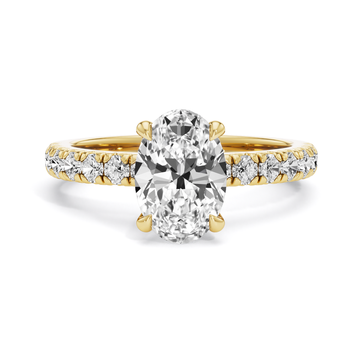 Four Claw French Pave Ring